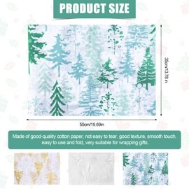 30pcs Winter Tissue Paper Sheet, 19.69x13.78in Pine Tree Gift Tissue Wrapping Paper for Gift Bags Gift Wrap Tissue Paper for Packaging Christmas Wedding Birthday Party DIY Crafts Arts