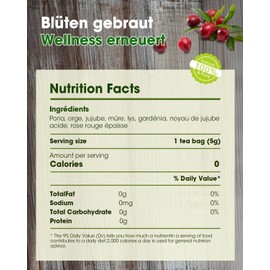 MQUPIN Poria Sour Date Kernel Tea, Herbal Combination Tea Bag 60 g (5 g x 12 Count) | Jujube Rose Petals Dried, Improve Sleep and Strengthen the Immune System, Caffeine-Free, All Natural