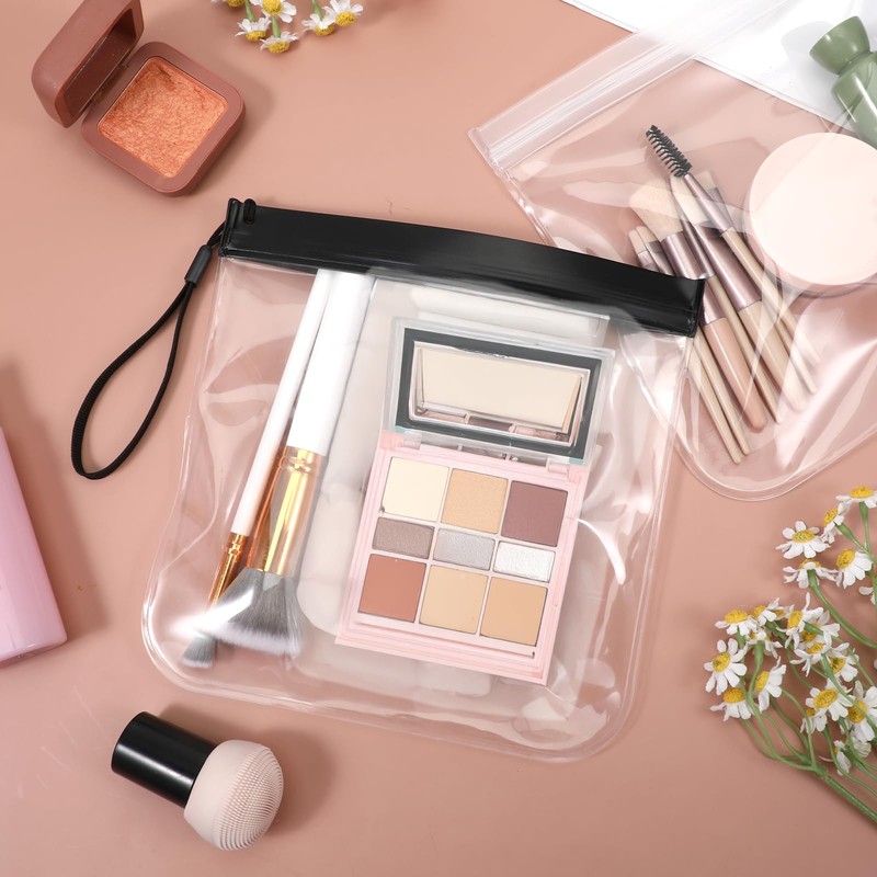 2Pcs Clear Toiletry Bag, TSA Approved Toiletry Bag Reusable Quart