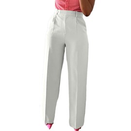 Cheroma White Wide Leg Dress Pants for Women High Waisted Trousers Slacks for Office Business Casual Outfit (White, S)