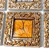 Hominter Vintage Framed Glass Mosaic Baroque Style Decorative Tile Window