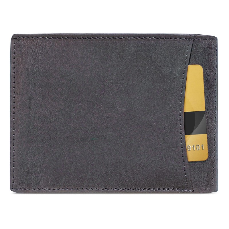 ROYALZ 'Detroit' Men's Leather RFID Protection Wallet Compact Wallet Landscape