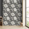 YöL Floral Botanical Black Wallpaper - Sophisticated Contemporary Versatile -
