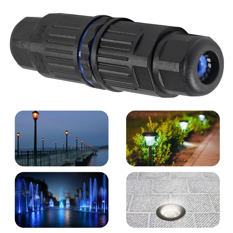 3Pcs Waterproof Cable Connector 3Pin Wire Connector 3 Way Inline