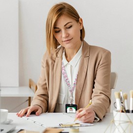 DOPENSPI Scrunchie Lanyard for ID Badges Keys, Cute Teacher Lanyard Stretchy Scrunchie Lanyards Neck Keychain Stretchy Lanyards for Women