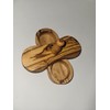 AramediA Handmade Olive Wood Double Round Container, Spices, Condiments, Salt