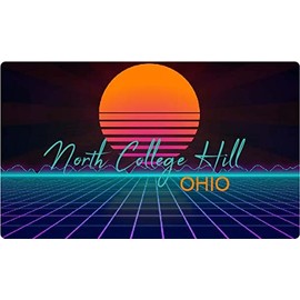 North College Hill Ohio 4 X 2.25-Inch Vinyl Decal Stiker Retro Neon Design