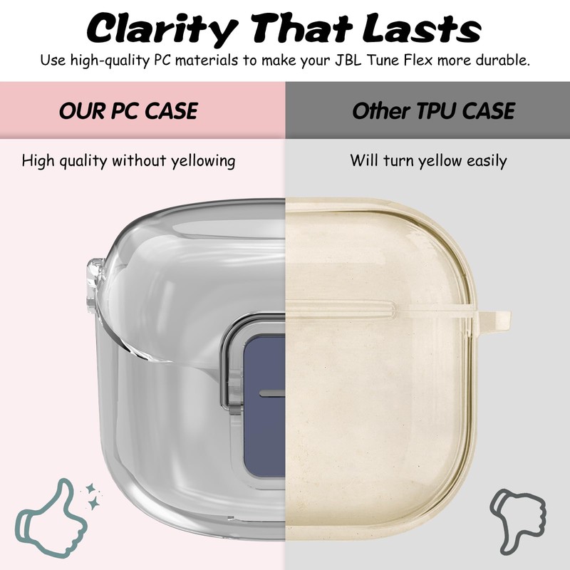 【Bloqueo anticaídas】 Compatible con JBL Tune Flex Funda de PC