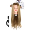 Mannequin Head with Hair Cosmetic Doll Head for Styling Curling