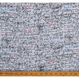 FlashPhoenix Quality Sewing Fabric – 100% Cotton Mathematics Equations Formulas Diagrams Fabric Size; 36" x 44 by The Yard
