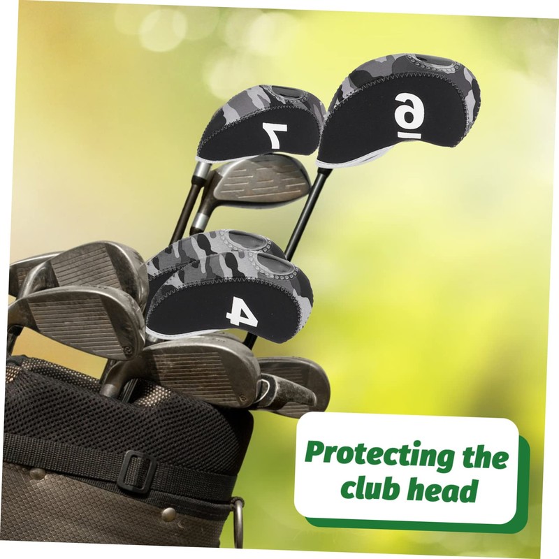 Kisangel 10pcs Golf Club Headcovers Magnetic Putter Covers Neoprene Golfing