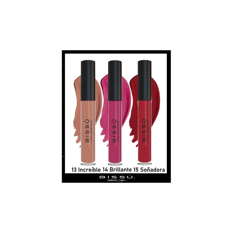 Pack 3 Piezas Labial Líquido Mate Bissú