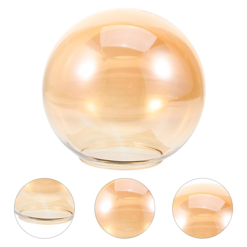 Glass Globe Lamp Shade Amber Round Lamp Cover Globes Transparent