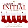 Letter M Red Christmas Stocking Embroidered Plush Xmas Stocking for