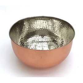 Large Hammered Copper Coloured Bowl