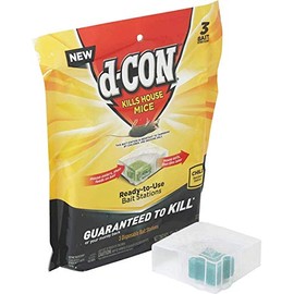 d-Con Disposable Corner Fit Mouse Bait Station, Plain, 0.5 Oz (Pack of 3)