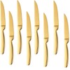 Keiwhsly Serrated Steak Knives Set of 8, Stainless Steel 8.7