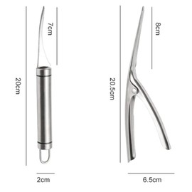 Stainless Steel Shrimp Peeler,2 Pcs Shrimp Peeler Shrimp line Tool Shrimp Deveining Tool Easily Remove Fish Scales Shrimp Shells Feather for Kitchen Tools