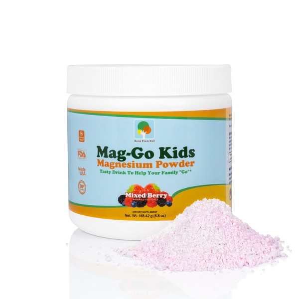 Kids Constipation Relief (Mixed Berry) | Kid Safe Magnesium Constipation Relief | 90 Servings per Tub