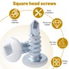 White Square Drive Trailer Exterior Self Tapping Screws # 8x1/2