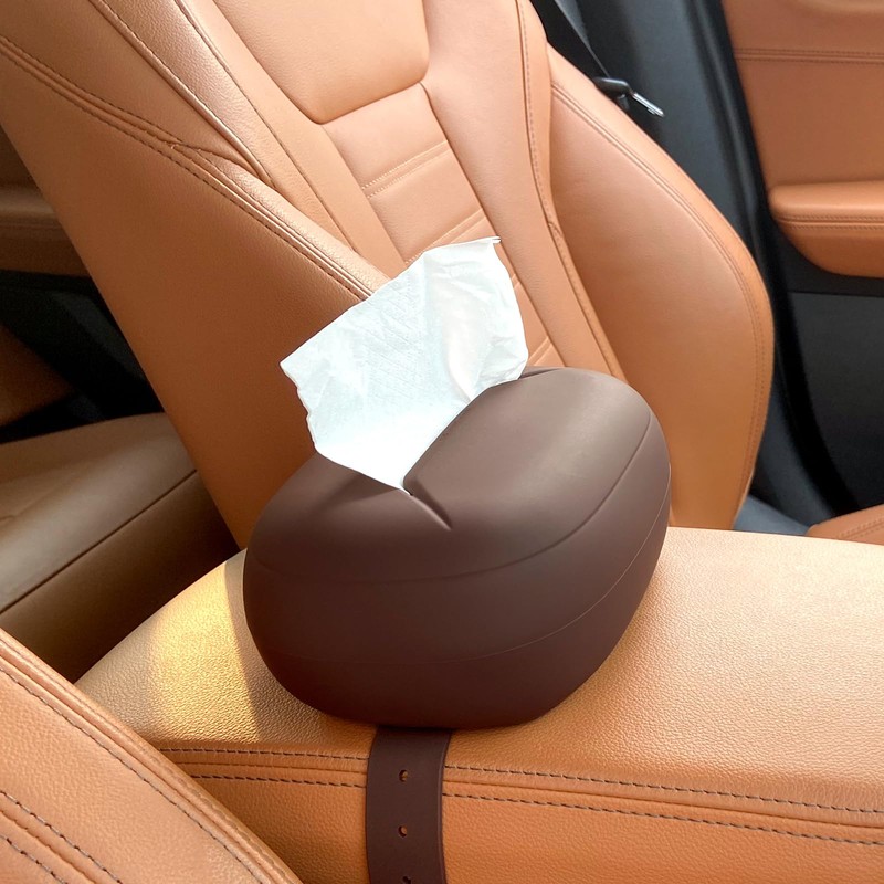 Car Tissue Holder,Silicone Tissue Box Cover with Adjustable Strap,Car Tissue