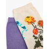 Koton Women's 2-Pack Floral Socket Socks Set, Beige(057), One Size