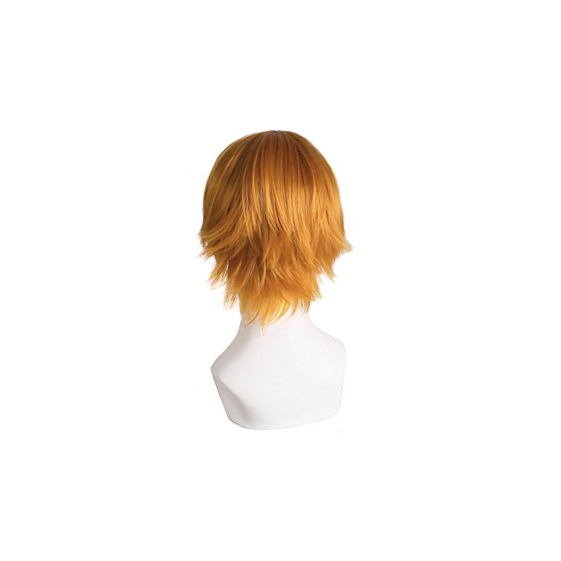 MapofBeauty Cosplay Costume Men's Short Straight Wig (Golden Orange)
