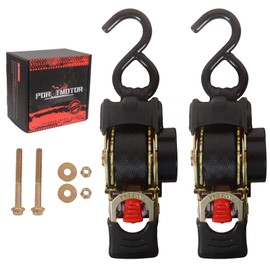 Porotmotor 2 Pack Bolt-On Retractable Ratchet Straps (1" x5.3'), Self Retractable Ratchet Tie Down Straps Auto Retracting Transom Tie Down Straps for Boats, Jet Skis, Motorcycles, ATVs, Cargo