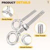 METALLIXITY Shoulder Eye Bolt with Washers & Nuts (M6x40mm) 1Set,