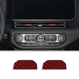 JWWY for Jeep JL Vent Air Outlet Adjustment Cover Trim Fit for 2024-2025 Jeep Wrangler JL JLU Gladiator JT 4xe Interior Accessories 2pcs Red Carbon Fiber