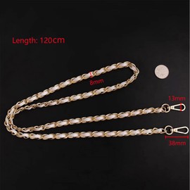 Pack of 2 Bag Chain, 120 cm Chain Shoulder Strap Metal Chain Shoulder Strap Chain Strap Flat Chain Strap Bag Chain Replacement for Bag Handbag Shoulder Bag Purse