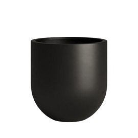 DTY Signature Mount Antero Lightweight and Durable Modern Fiberstone Bullet Shaped Planter Indoor & Outdoor Drainage Hole & Rubber Plug Weather Resistant, 16" H x 16" Dia,13.3" Opening - Medium, White