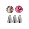 2A Piping Tip 3 Pcs,Large Round Plain Icing Tip for