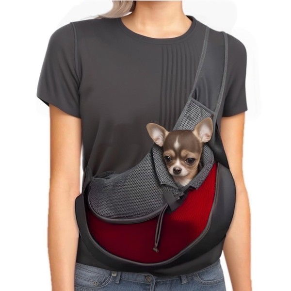 HAPPY SUGAR Dog Cat Carrier Strap Pet Sling Mesh Dog