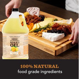 CLARK'S Cutting Board Oil - Food Grade Mineral Oil for Wood Cutting Board - Scented with Orange and Lemon Essential Oils - Butcher Block Conditioner - Restores All Wood - Made in USA, 1 Gallon
