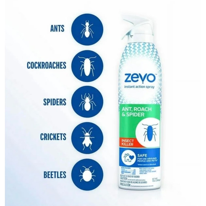 Zevo Roach Killer Ant, Roach, Spider Insect Spray (10 oz)