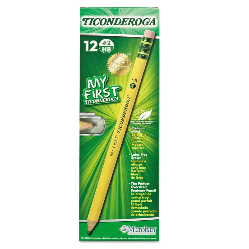 My First Ticonderoga Woodcase Primary Fat Pencil, HB 2, 1
