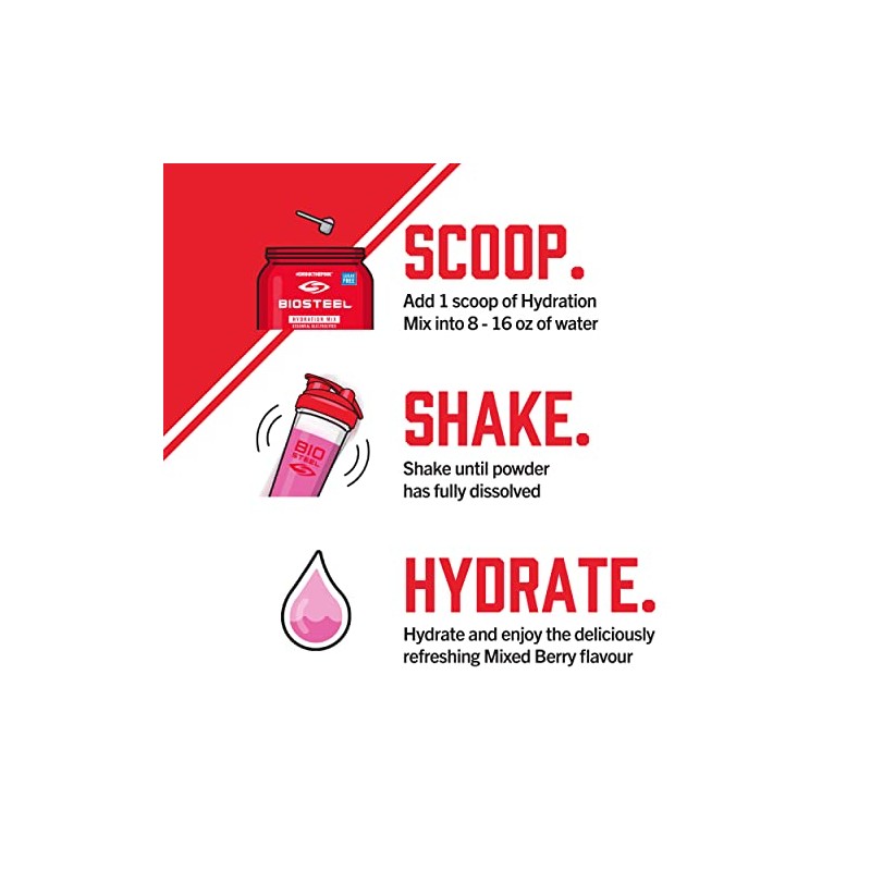 Biosteel Mezcla Hidratación Azúcar Electrolitos Esenciales Bebidas Deportivas Polvo Bayas