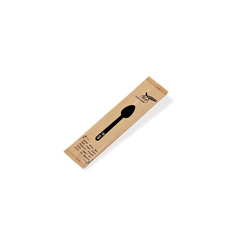 VEPATIM 100 Disposable Wooden Coffee Spoons Individually Hygienically Packed 11