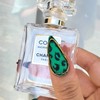 Green leopard handmade nail tip - Oval / 그린 호피