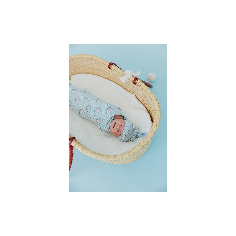 Copper Pearl Baby Beanie Hat Top Knot Stretchy Soft S'Mores