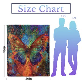 Butterfly Blanket - Cozy and Soft Flannel Fleece Butterfly Throw Blanket, Lightweight for Couch and Bedding, Travel and Outdoor Butterfly Decor Butterfly Gifts with Fuzzy Butterfly Design 60×50IN