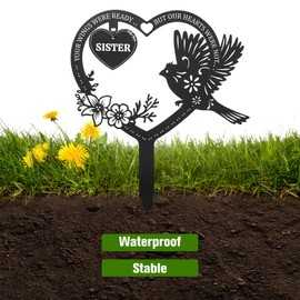 Calibron Memorial Grave Markers for Sister, Cemetery Decorations for Grave, Memorial Gifts for Loss of Sister Grave Decorations for Cemetery Memorial Day Plaques for Outdoors
