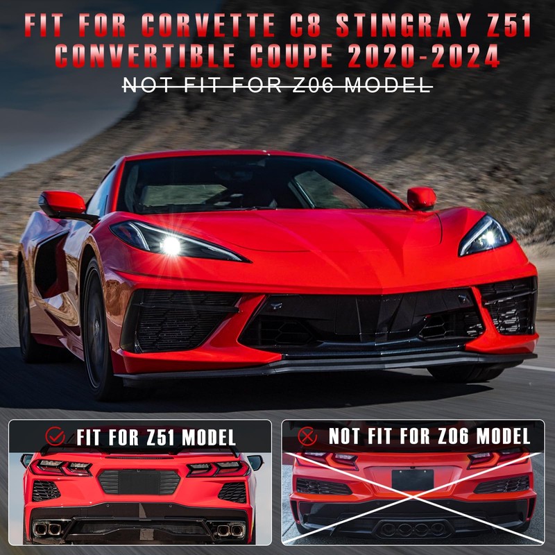 Rear License Plate Frame Compatible with Corvette C8 Z51 Stingray
