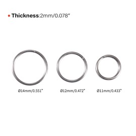 [MecArmy] CH8 Titanium Key Ring Split Ring, Titanium Keychain, Non-Magnetic Small Key Ring, Jump Ring for Necklace-18psc Flat Ring (Polished), sandblast