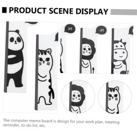 Toyvian Monitor Sticky Note Board Acrylic Monitor Memo Board Cute Post-it Transparent Message Panel Office Message Note Holder Desktop Memo Office Supplies Computer PC 4 Pack