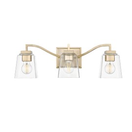 ML Lighting | Avenna Collection | 24003-MG | 3 Light Vanity in Modern Gold Finish with Clear Glass Shade | Versatile Design That adds High-End Texture and Elegance to Your Bathroom