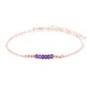 Tiny Sparkling Amethyst Faceted Bead Bar Bracelet in 14k Rose