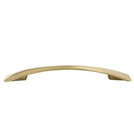 Hamilton Bowes - Satin Brass Cabinet Hardware Euro Style Handle Pull - 5" (128 mm) Hole Centers - Modern Gold