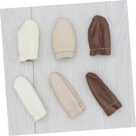 Beavorty 5 Pairs Thimble Finger Protectors DIY Index Finger Cots with Thumb Guard for Safe Acupuncture and Crafting Color Random Portable Reusable Random Color